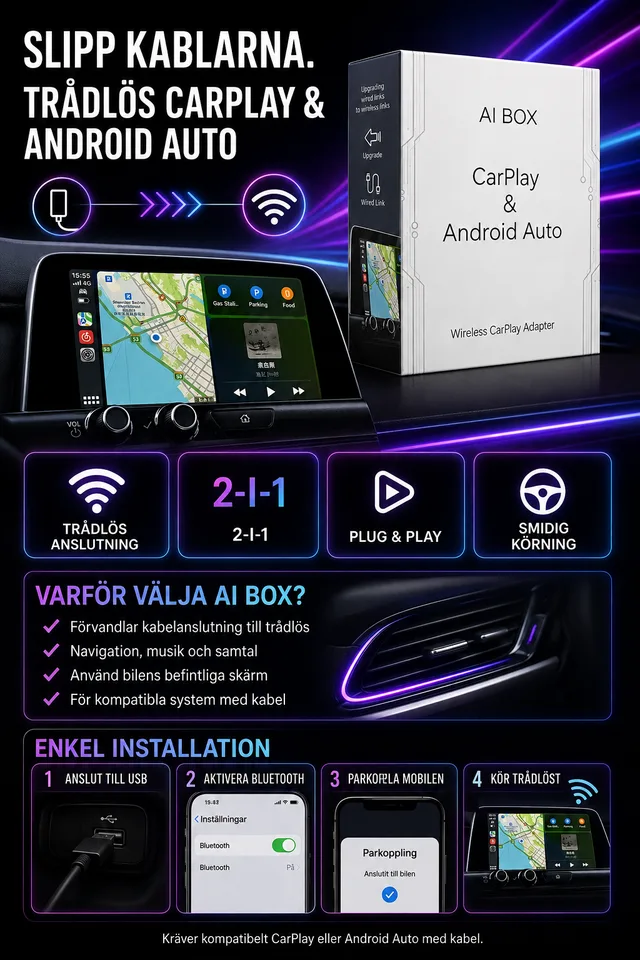 Trådlös CarPlay AI Box 3